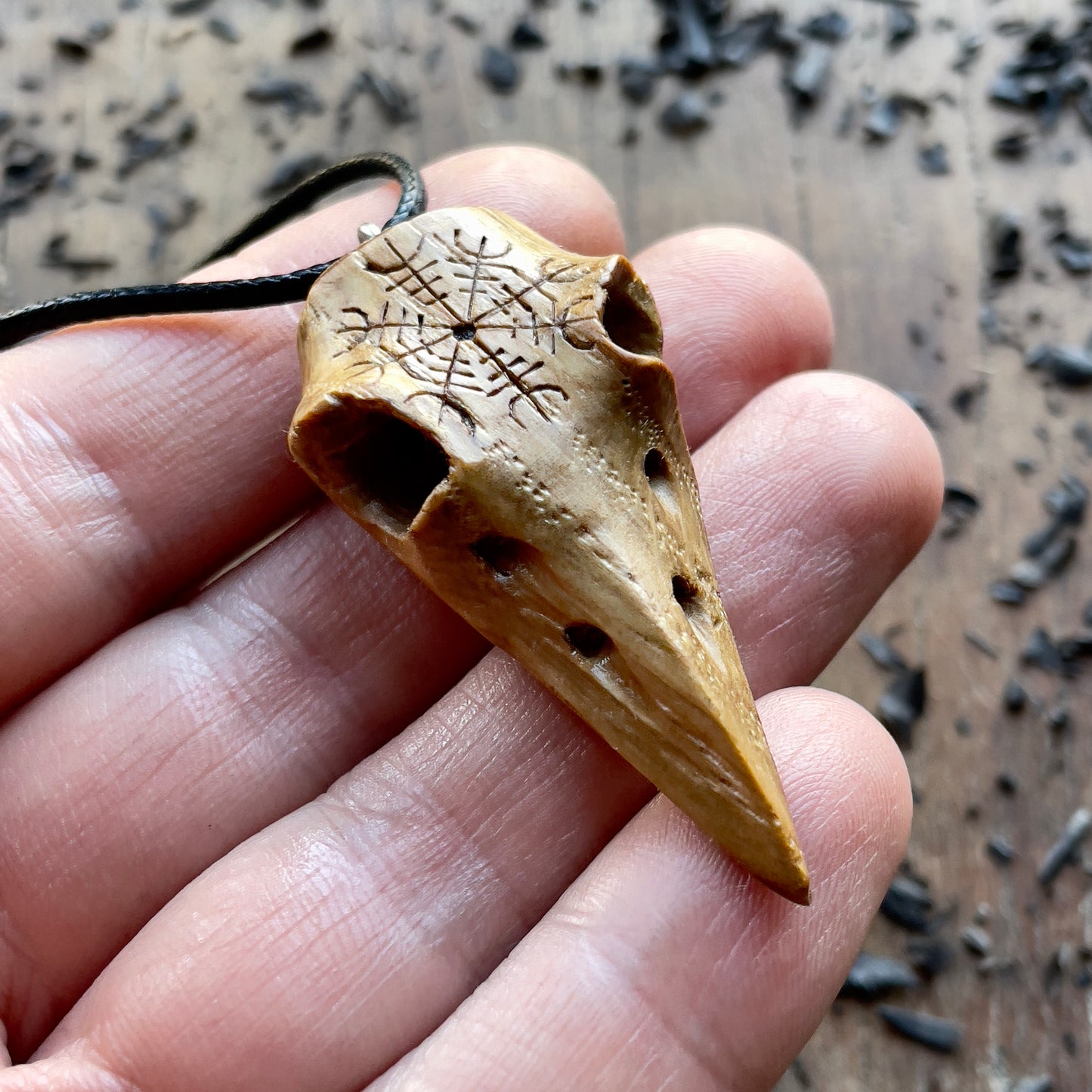 Raven Skull “Helm of Awe” Pendant