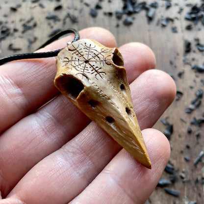 Raven Skull “Helm of Awe” Pendant