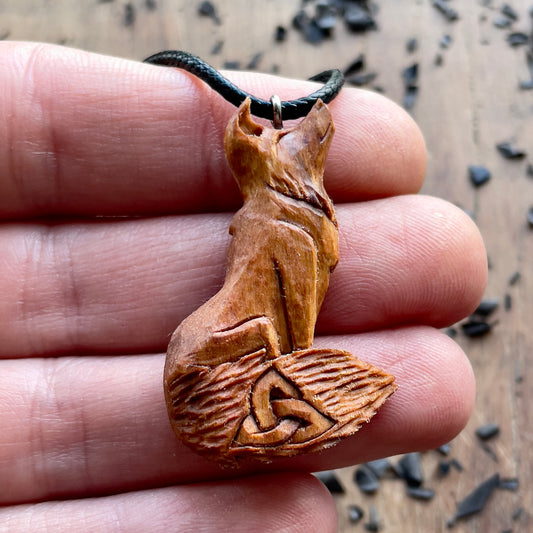 Celtic Fox with Triquetra Pendant