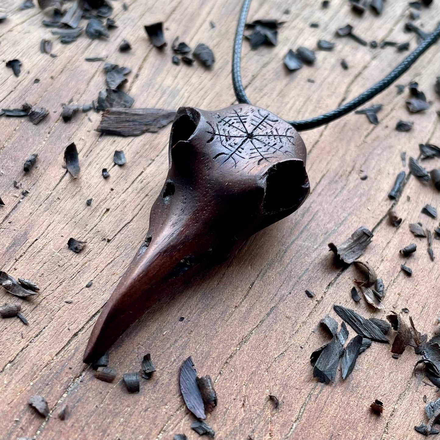 Raven Skull “Helm of Awe” Pendant
