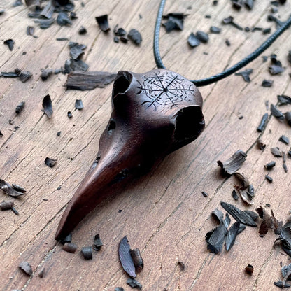 Raven Skull “Helm of Awe” Pendant