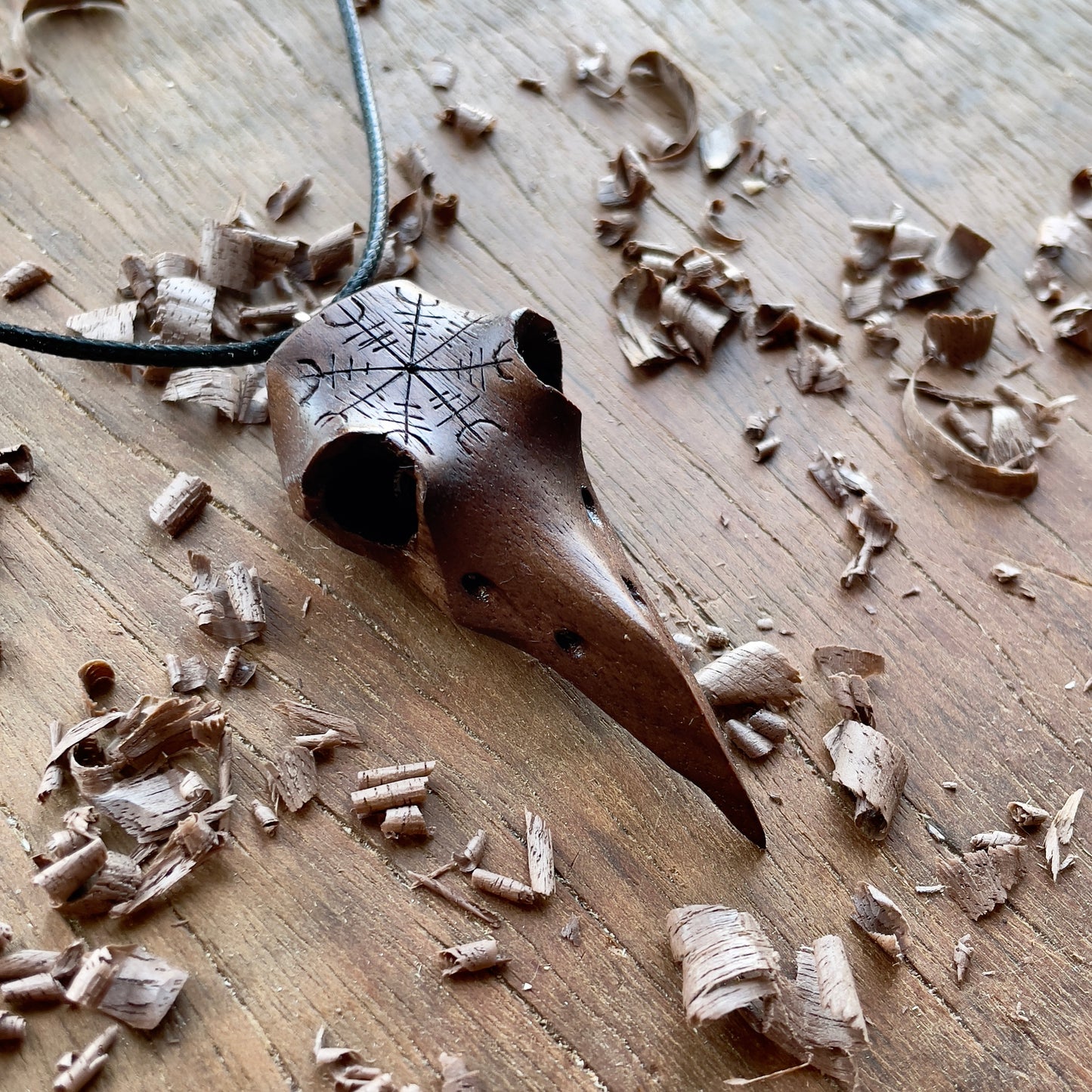 Raven Skull “Helm of Awe” Pendant