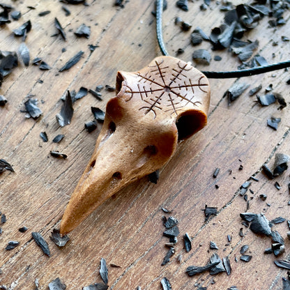 Raven Skull “Helm of Awe” Pendant