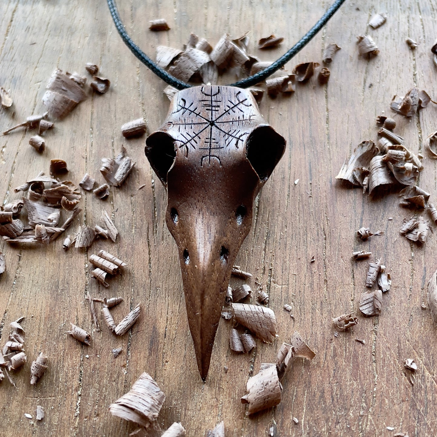 Raven Skull “Helm of Awe” Pendant