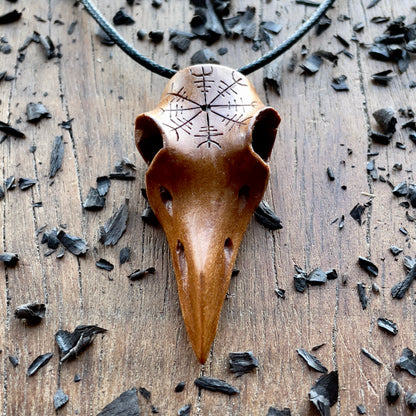 Raven Skull “Helm of Awe” Pendant