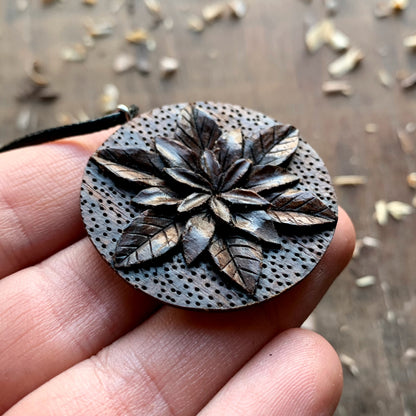 Flower Walnut Wood Pendant