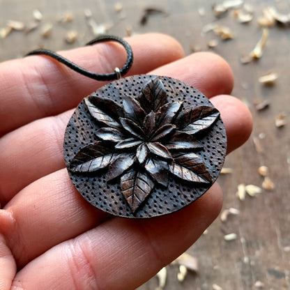 Flower Walnut Wood Pendant