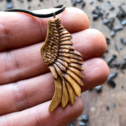 Angel Wing Pendant – Olive Grace