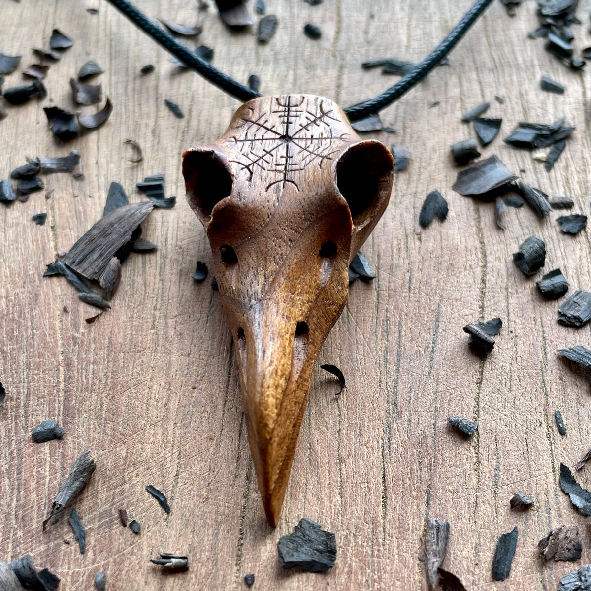 Raven Skull “Helm of Awe” Pendant