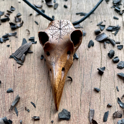 Raven Skull “Helm of Awe” Pendant