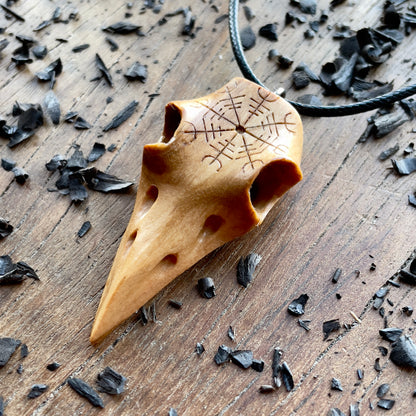 Raven Skull “Helm of Awe” Pendant