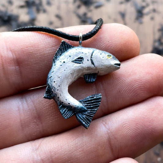 Salmon Walnut Wood Pendant