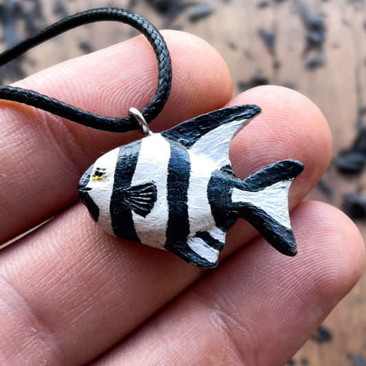 Exotic Fish Walnut Wood Pendant