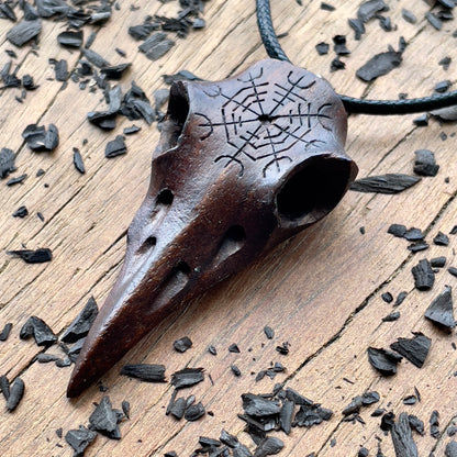 Raven Skull “Helm of Awe” Pendant