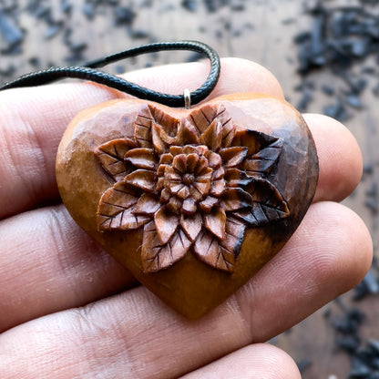 Mandale Flower Heart Pendant