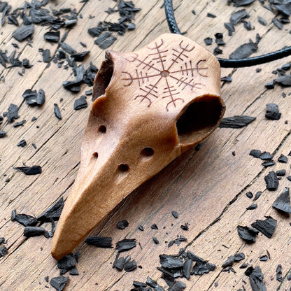 Raven Skull “Helm of Awe” Pendant