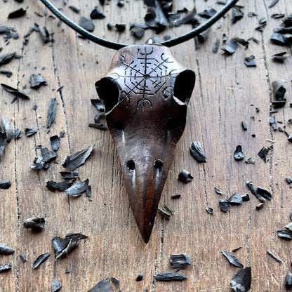 Raven Skull “Helm of Awe” Pendant