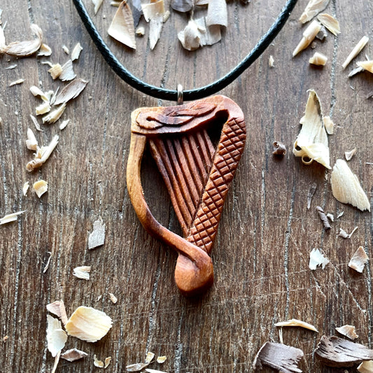 Celtic Harp Pendant Style 2