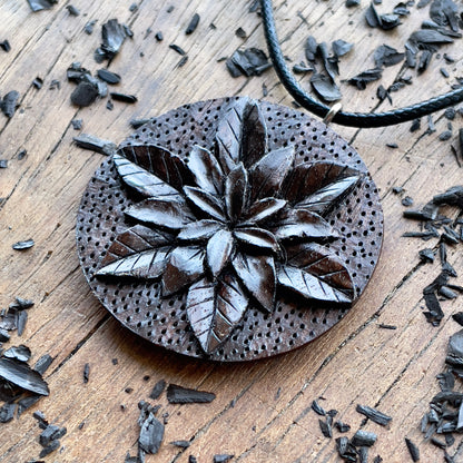 Flower Walnut Wood Pendant