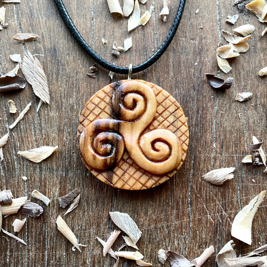 Triskelion Olive Wood Pendant