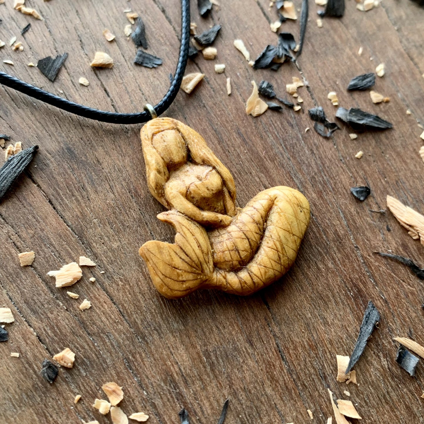 Siren Walnut Wooden Pendant