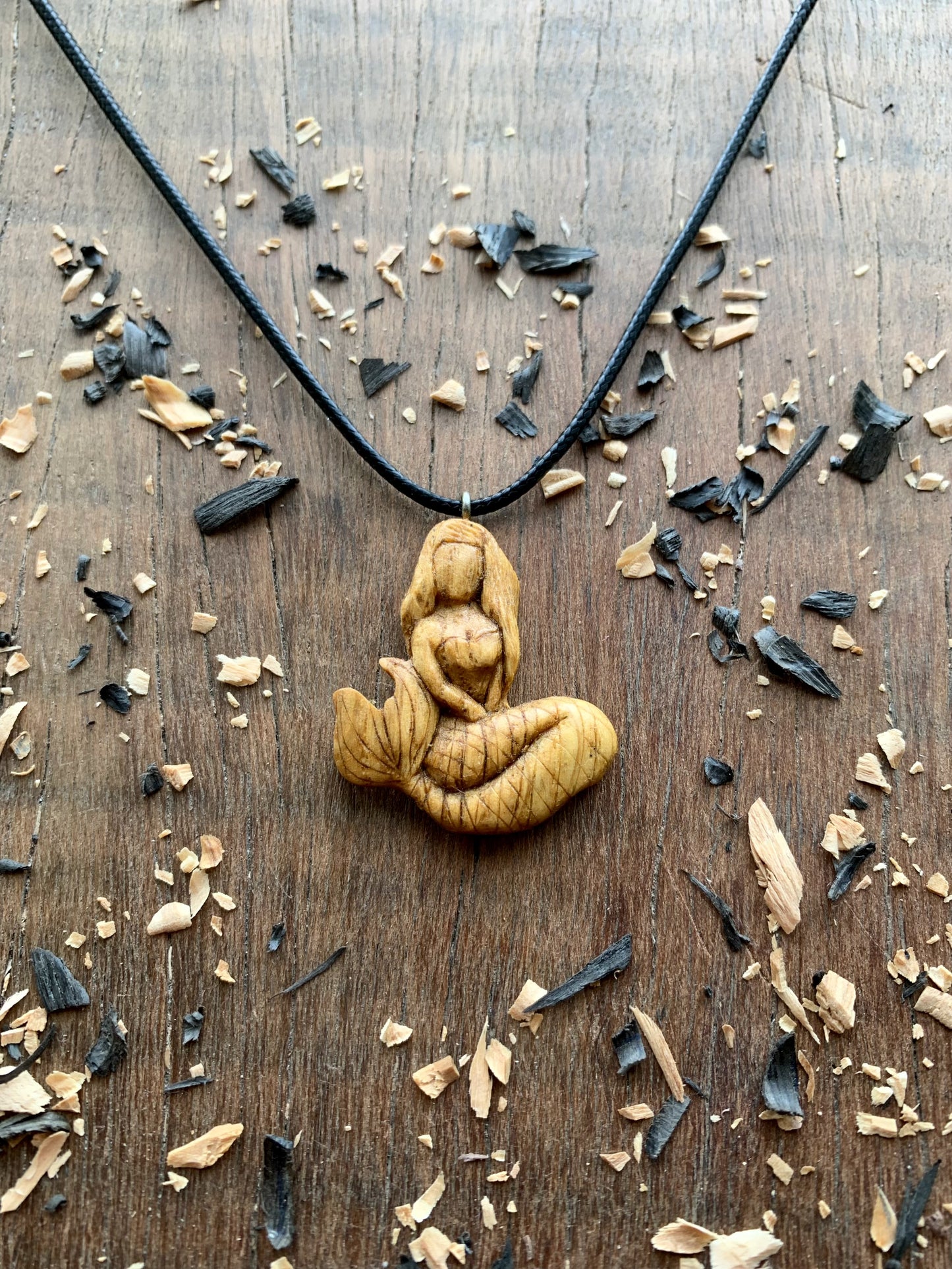 Siren Walnut Wooden Pendant