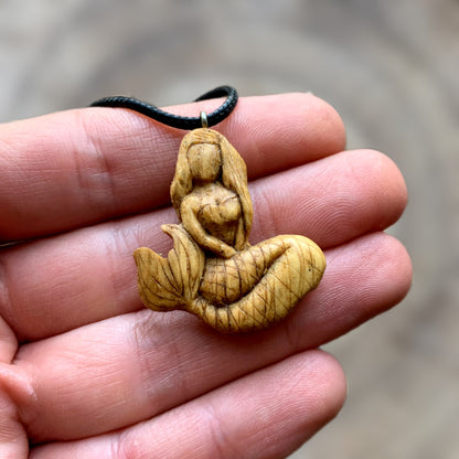 Siren Walnut Wooden Pendant