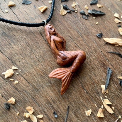 Siren Apricot Wood Pendant