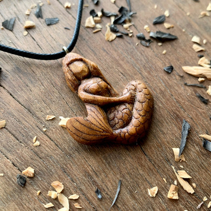 Siren Walnut Wooden Pendant