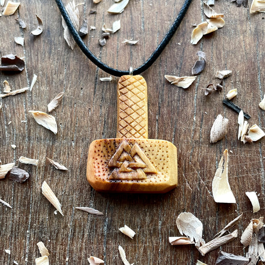 Mjolnir With Valknut Pendant