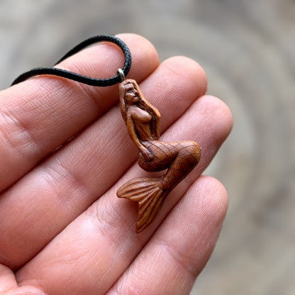 Siren Apricot Wood Pendant