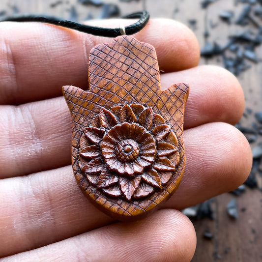 Hamsa Flower Design Pendant