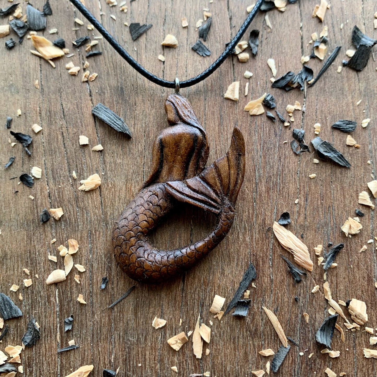 Siren Walnut Wooden Pendant