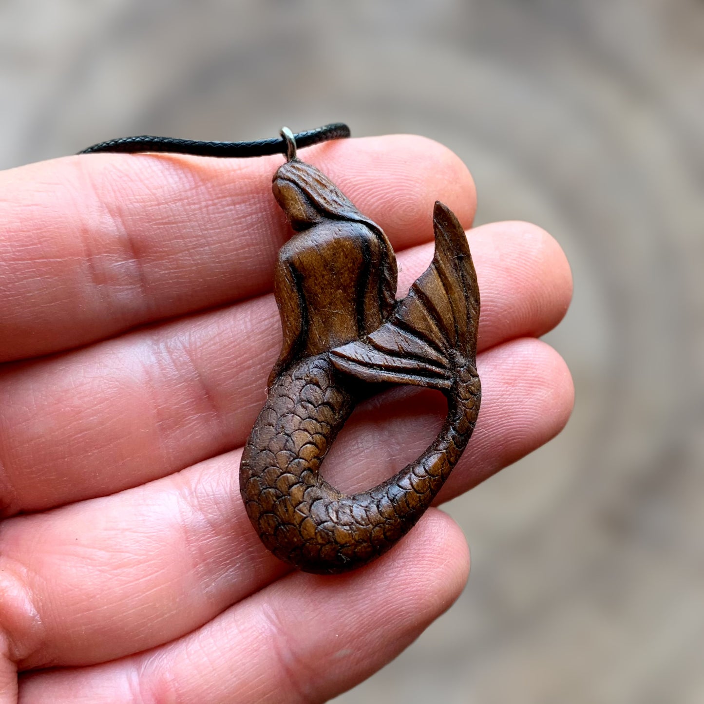 Siren Walnut Wooden Pendant