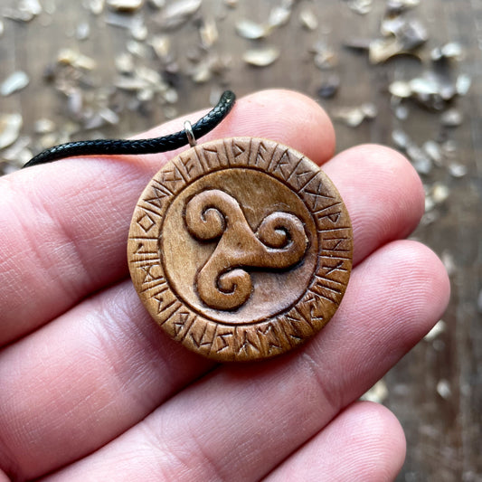 Runes And Triskelion Pendant