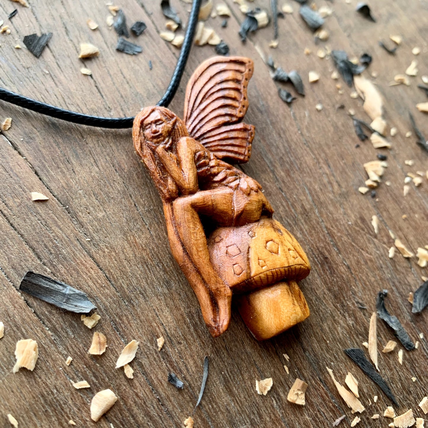 Fairy On Mushroom Pendant