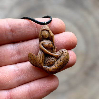 Siren Walnut Wooden Pendant