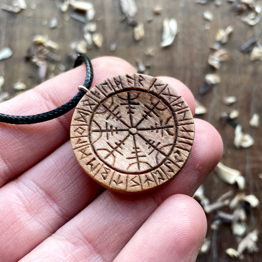 Runes And Aegishjalmur Pendant