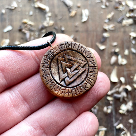 Runes And Valknut Pendant