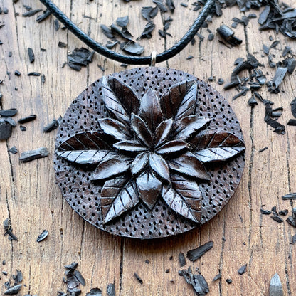 Flower Walnut Wood Pendant