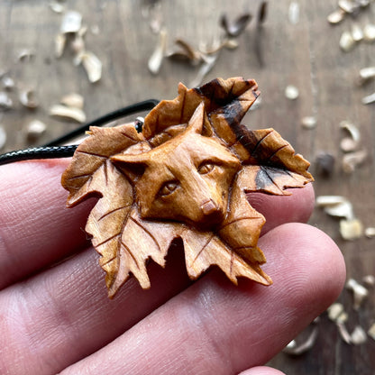 Fox Into Maple’s Leaf Pendant
