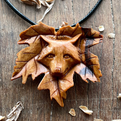 Fox Into Maple’s Leaf Pendant
