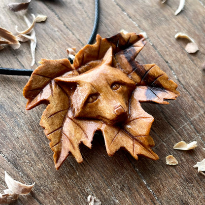 Fox Into Maple’s Leaf Pendant