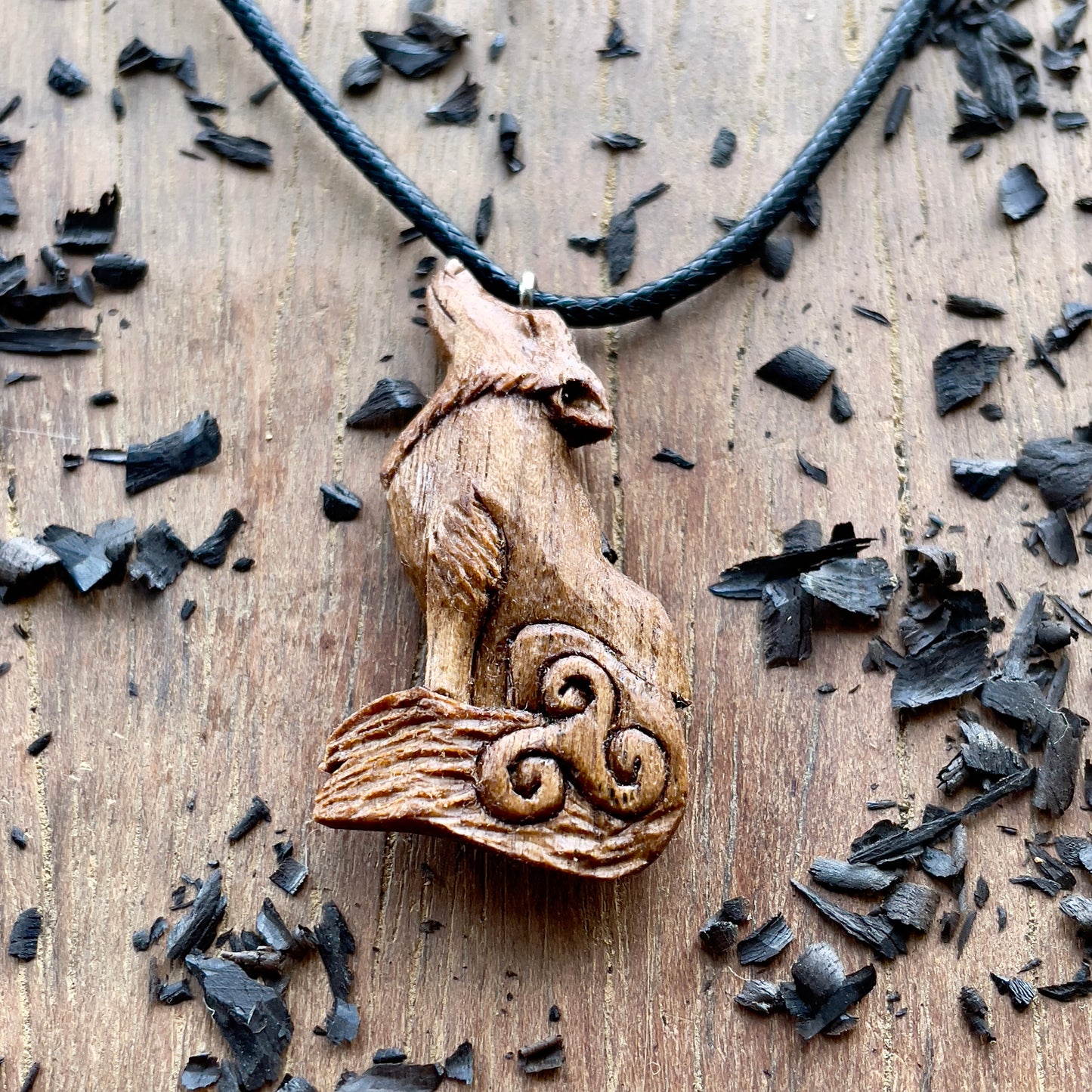Wolf Pendant with Triskelion