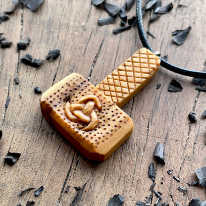 Mjolnir Olive Wood Pendant