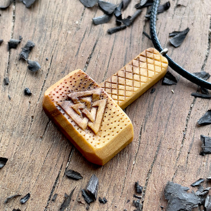 Mjolnir Olive Wood Pendant