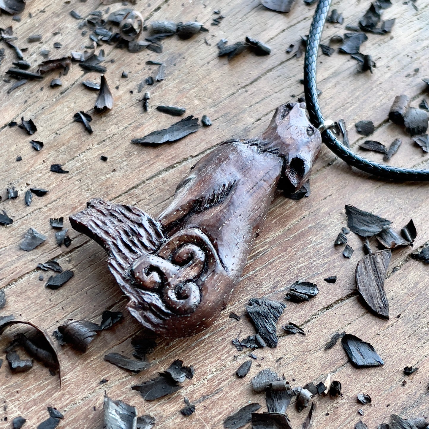 Wolf Pendant with Triskelion