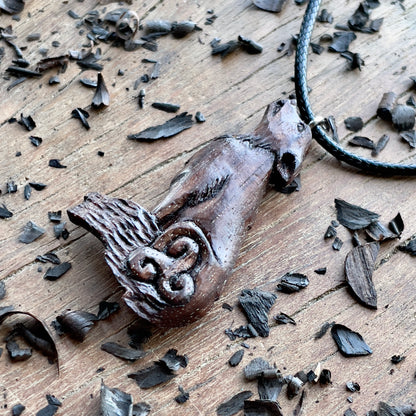 Wolf Pendant with Triskelion