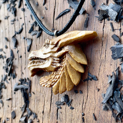 Dragon’s Head Walnut Wood Pendant