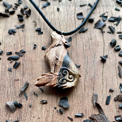 Wolf Pendant with Triskelion